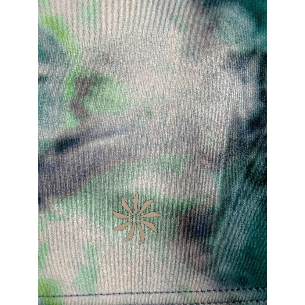 Athleta Conscious Crop Bra Womens Small Petite Blue Green Tie Dye Racerback A-C - Picture 10 of 10